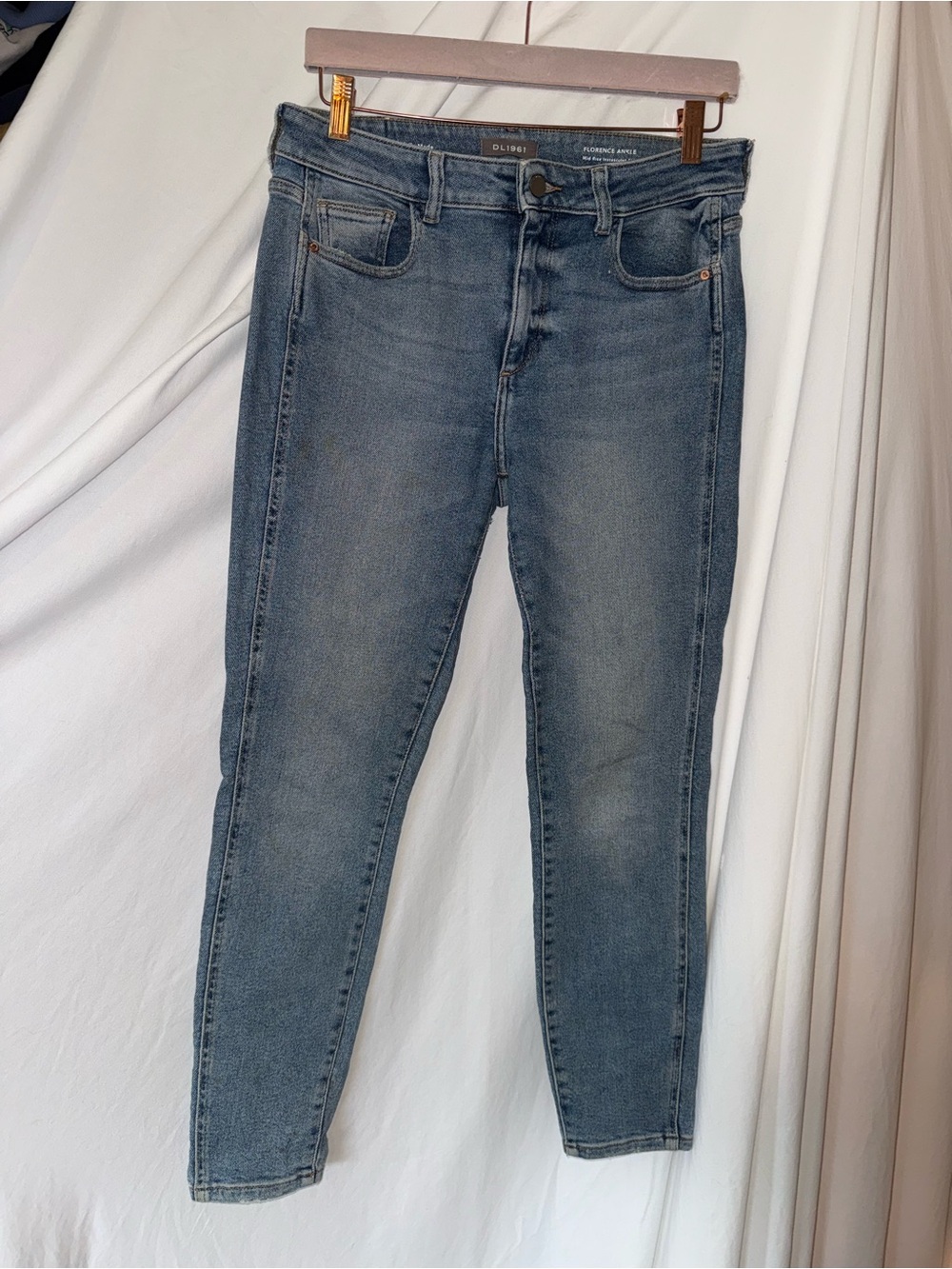 DL1961 Faded Blue High-Rise Skinny Jeans
